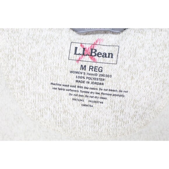 LL Bean Sweater Fleece Coat Rugged Knit Sailcloth Size M - Picture 8 of 10